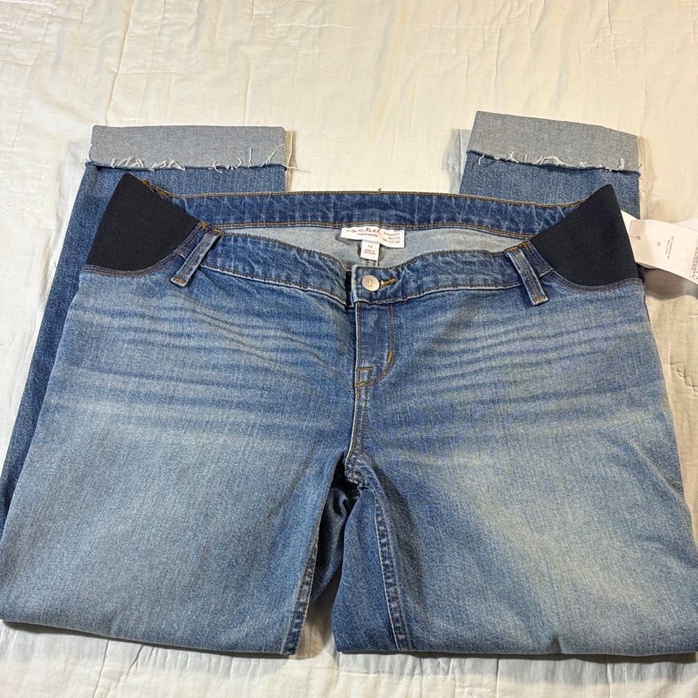 Isabel Maternity by Ingrid & Isabel Distressed 90s Below the Belly Jeans NWT
